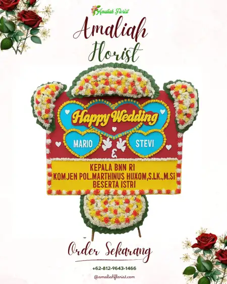 Papan Bunga Pernikahan Godan